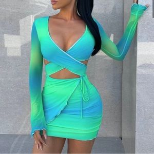 SOLD OUT white fox gradient dress